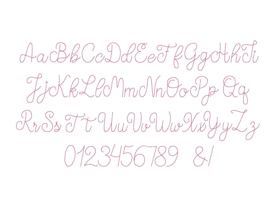 Simple Quick Bean Stitch Thin Line Font