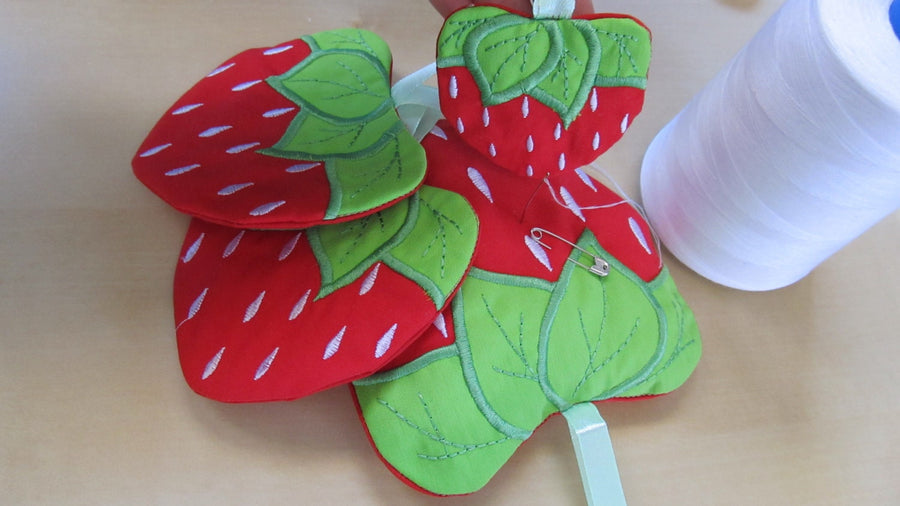 Strawberry in the hoop and Applique machine embroidery design multiple