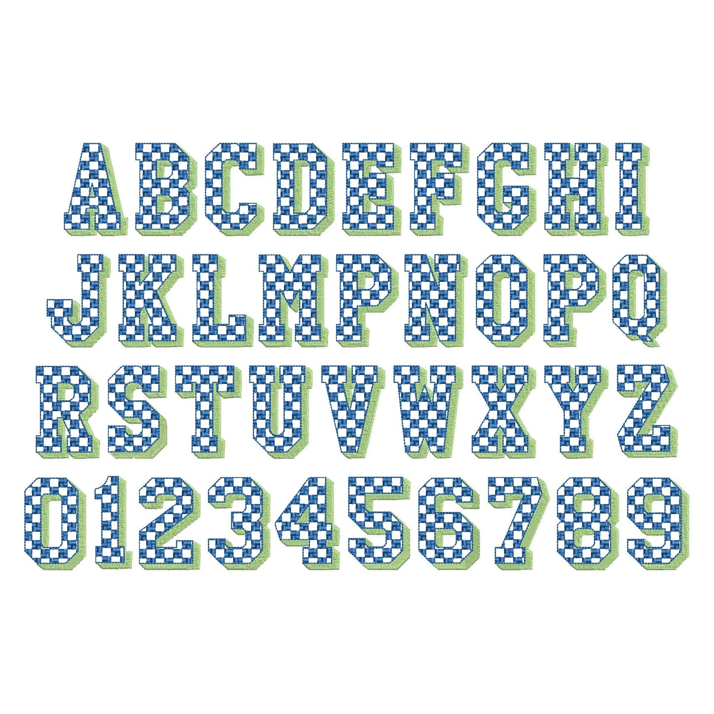 Checkered Patterned Block Shadow Font