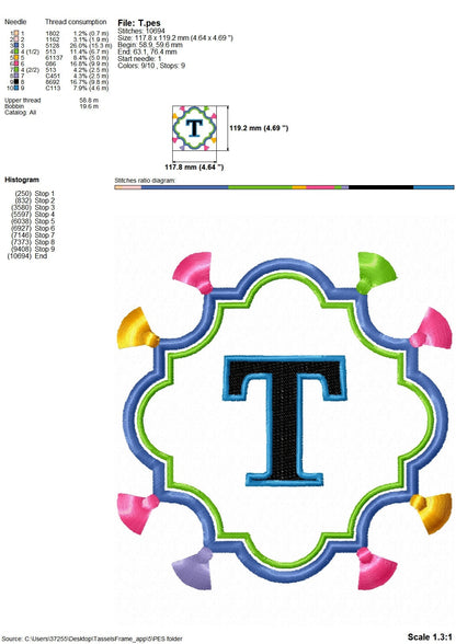 Fringed Tassel Monogram Frame