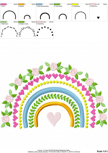 Shabby Chic Rose Rainbow