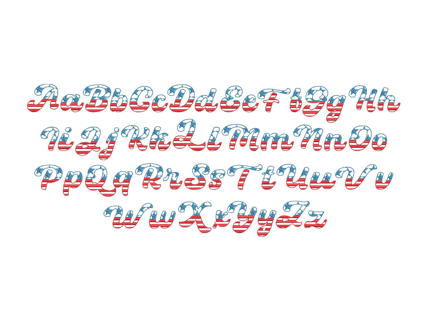 Patriotic Cursive Font Stars And Stripes