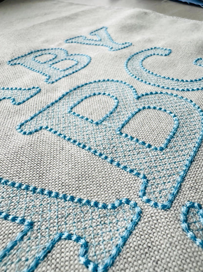 Puffy Bean Stitch Outline Block Font