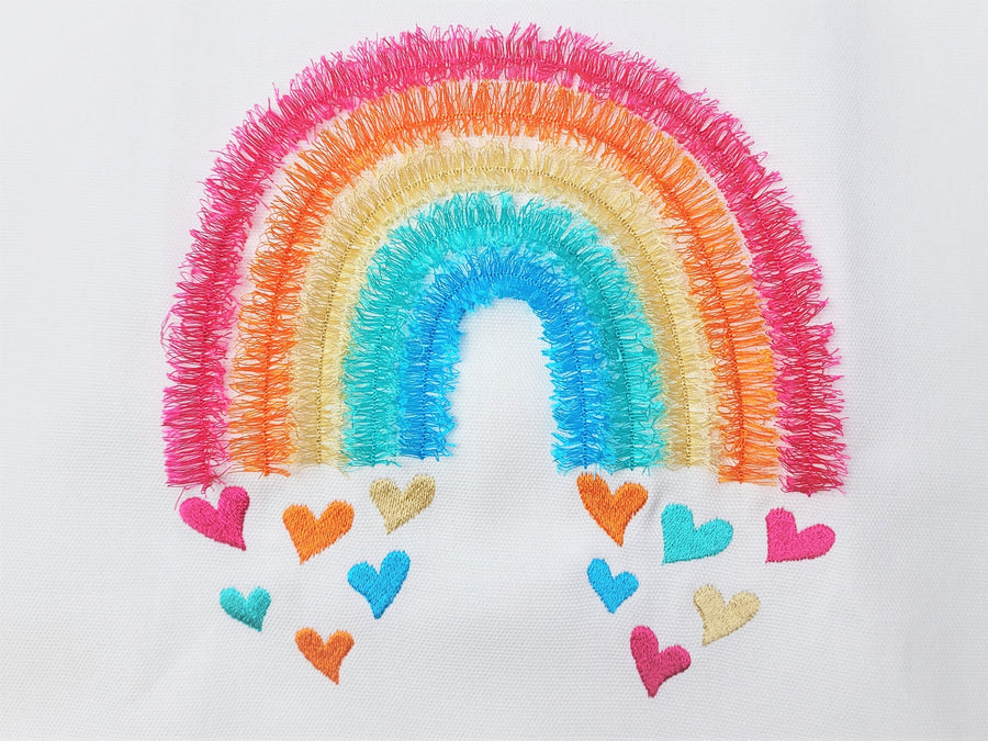 Falling Hearts Fringed Rainbow