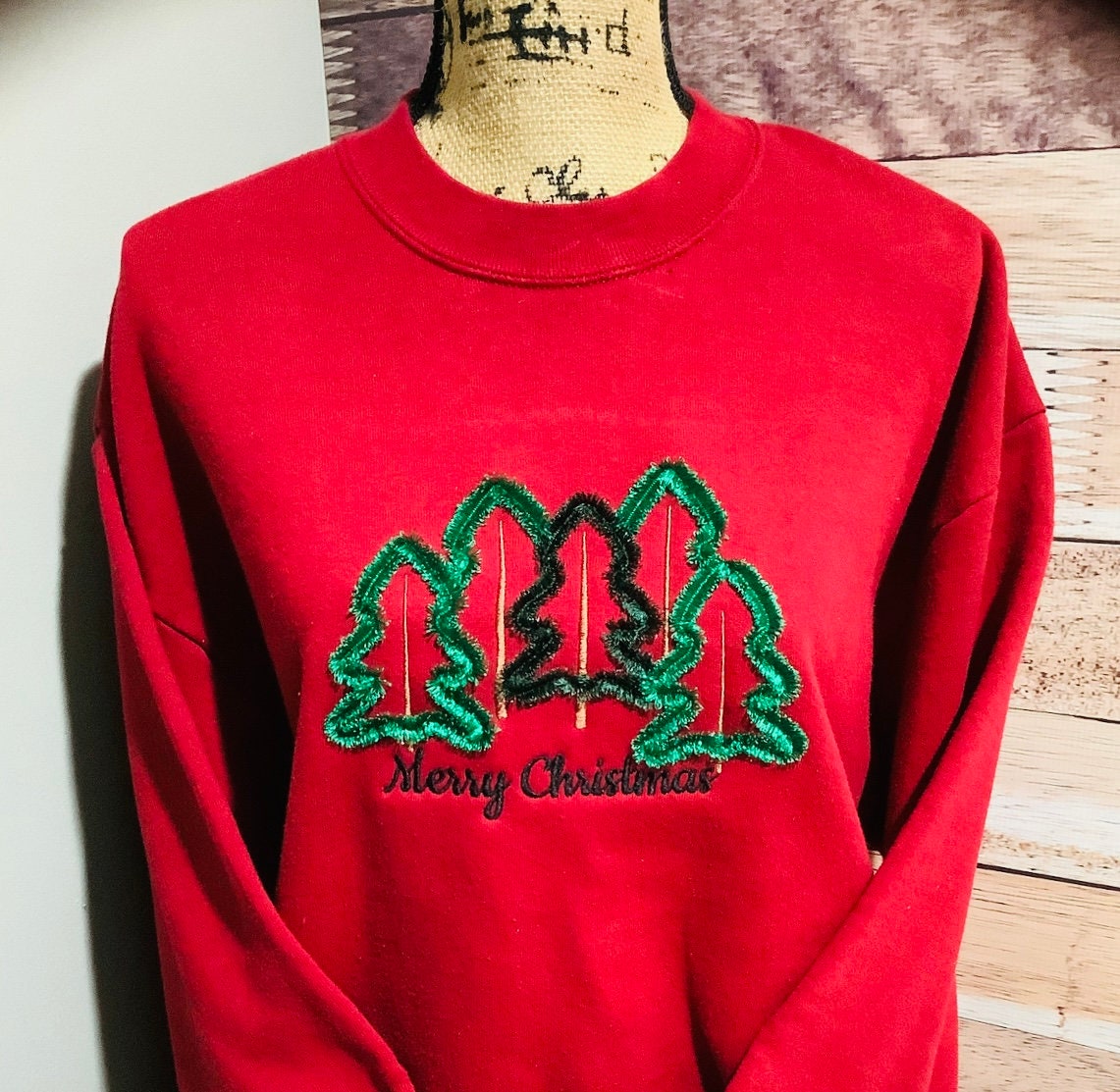 Fringed Christmas Tree Outline 3 In A Row