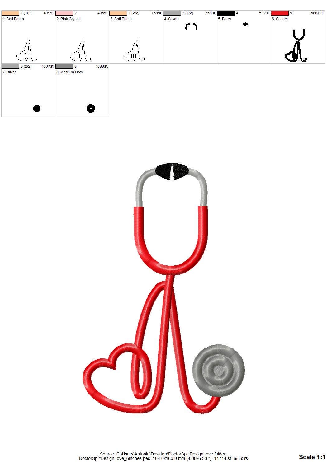 Therapist Medic Stethoscope with Heart