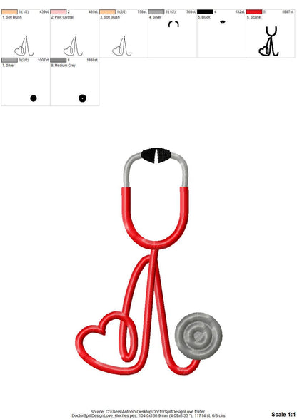 Therapist Medic Stethoscope with Heart