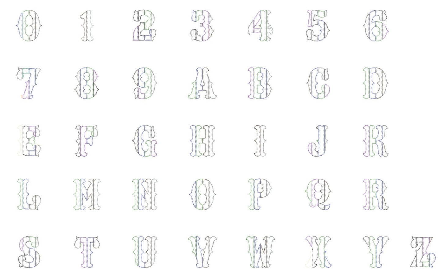 Patchwork Rag Edges Applique Font