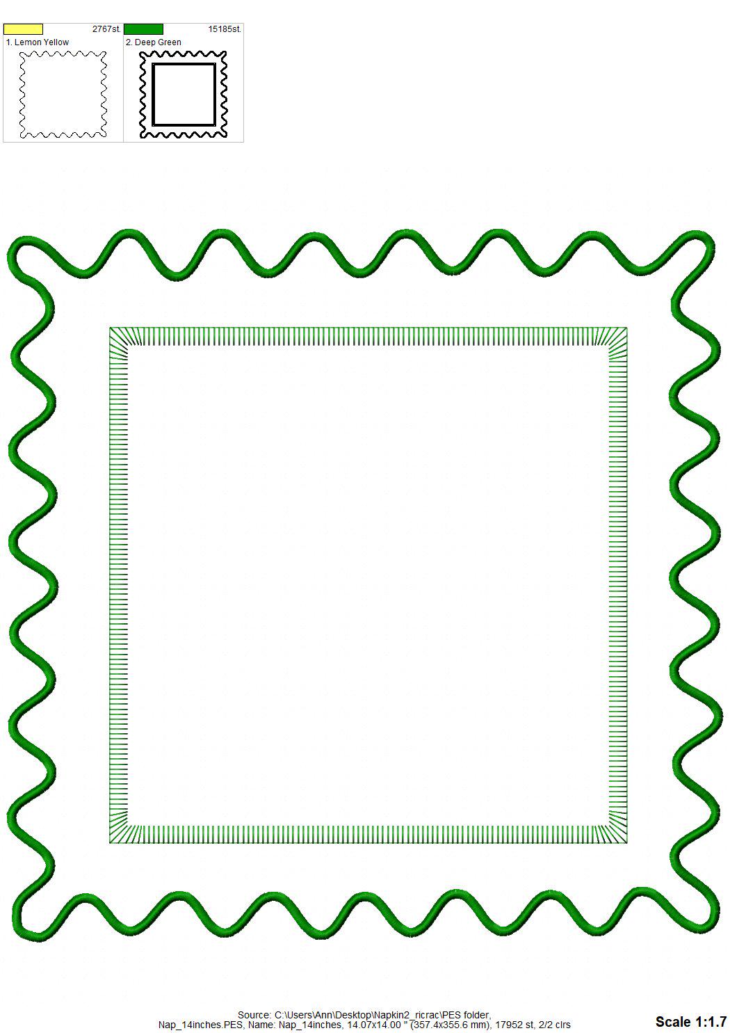 Ric Ric Edge Napkin ITH