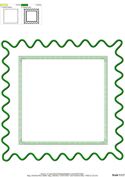 Ric Ric Edge Napkin ITH