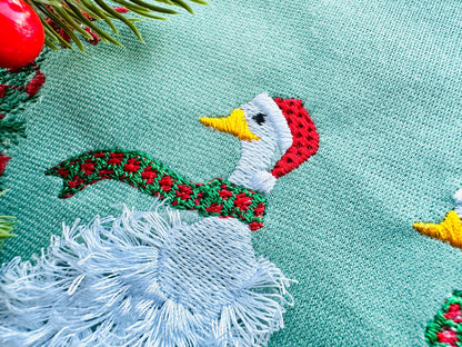 Fringed Christmas Goose Duck 2 in a row