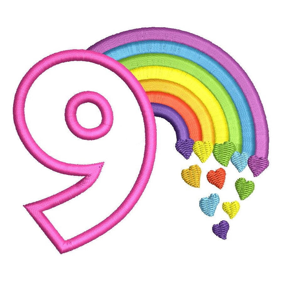 Cute Rainbow Birthday Numbers