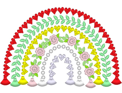 Boho Rainbow Flower Rose and Tassels