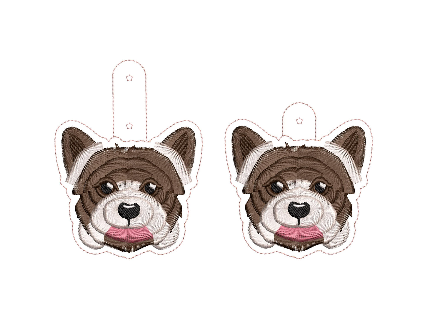 Fringed Dog Yorkie Puppy Keychain