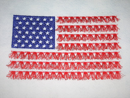 Fringed Patriotic Flag Stars And Stripes