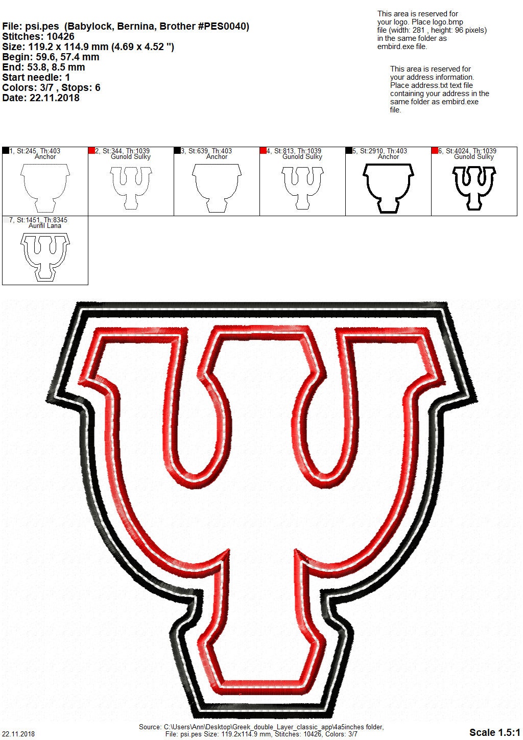 Sororities Greek 2 Layers and Top Stitch Font