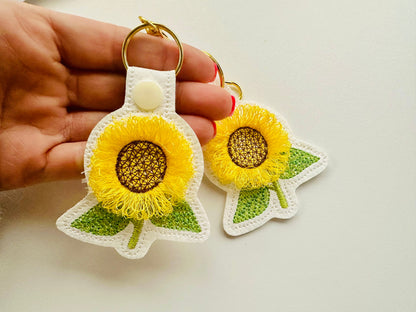Sunflower Key Fob Snap Tab And Eyelet