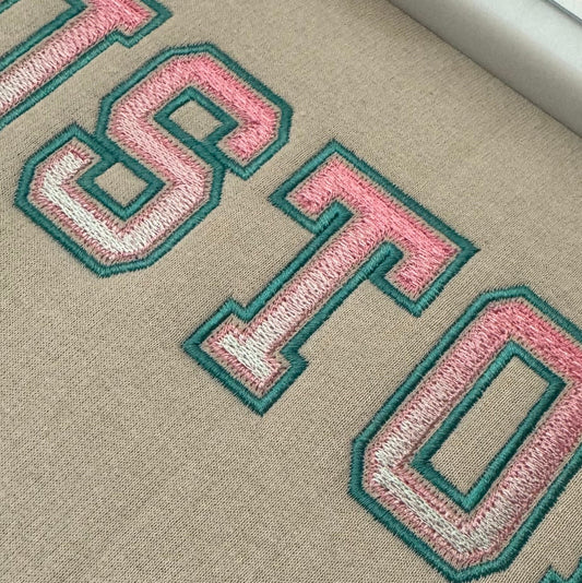 Iridescent 2-Color Sororities Varsity Greek Font Applique