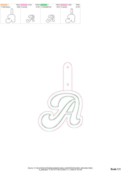 Puffy Puff Foam Handwritten Monogram Keychain