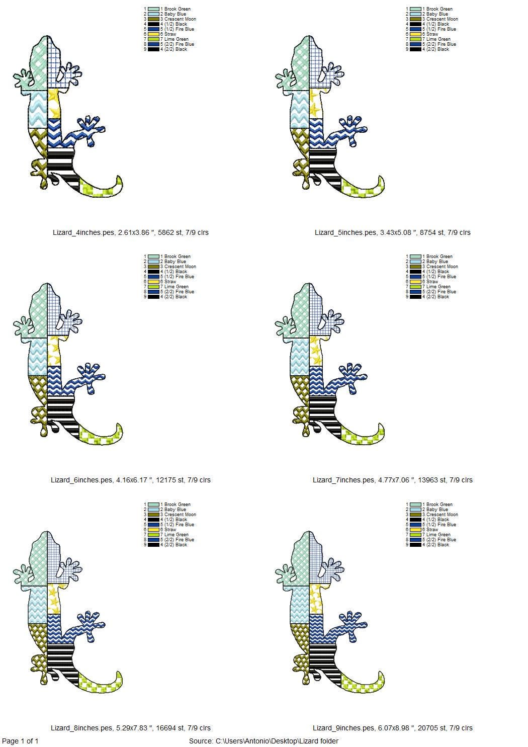 Patchwork Lizard Gecko animal silhouette patterned outline small dragon