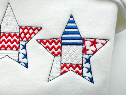 Patchwork Patriotic Star Outline