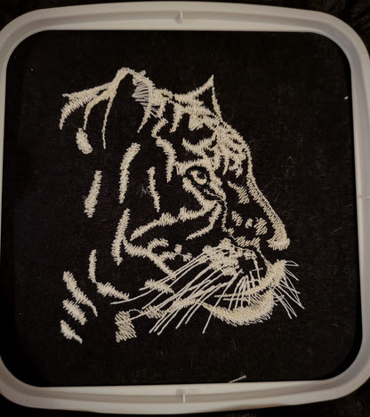 Tiger silhouette Glow in the dark special machine embroidery designs in
