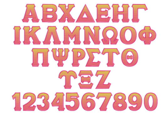 Iridescent Gradient Ombre Greek Font