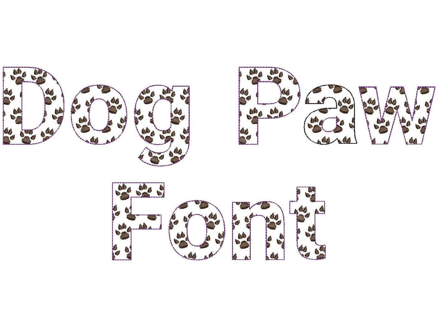 Dog Puppy Paw Patterned Font