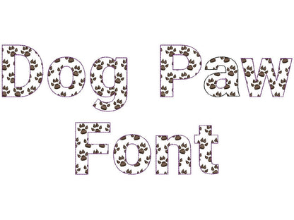 Dog Puppy Paw Patterned Font