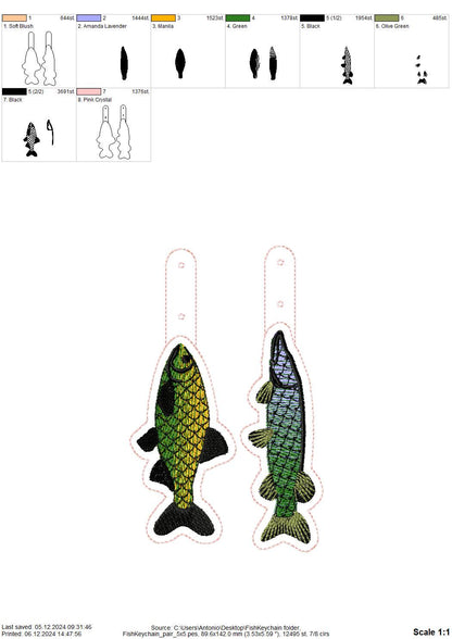 Iridescent Rainbow Fish Keychain Set of 2