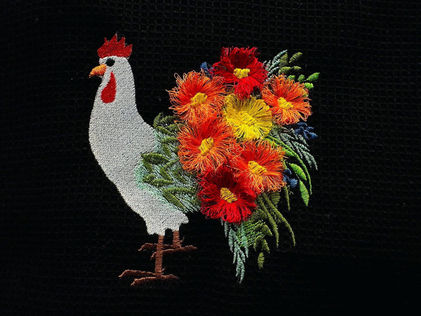 Fringed Floral Chicken Rooster