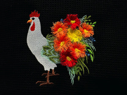 Fringed Floral Chicken Rooster