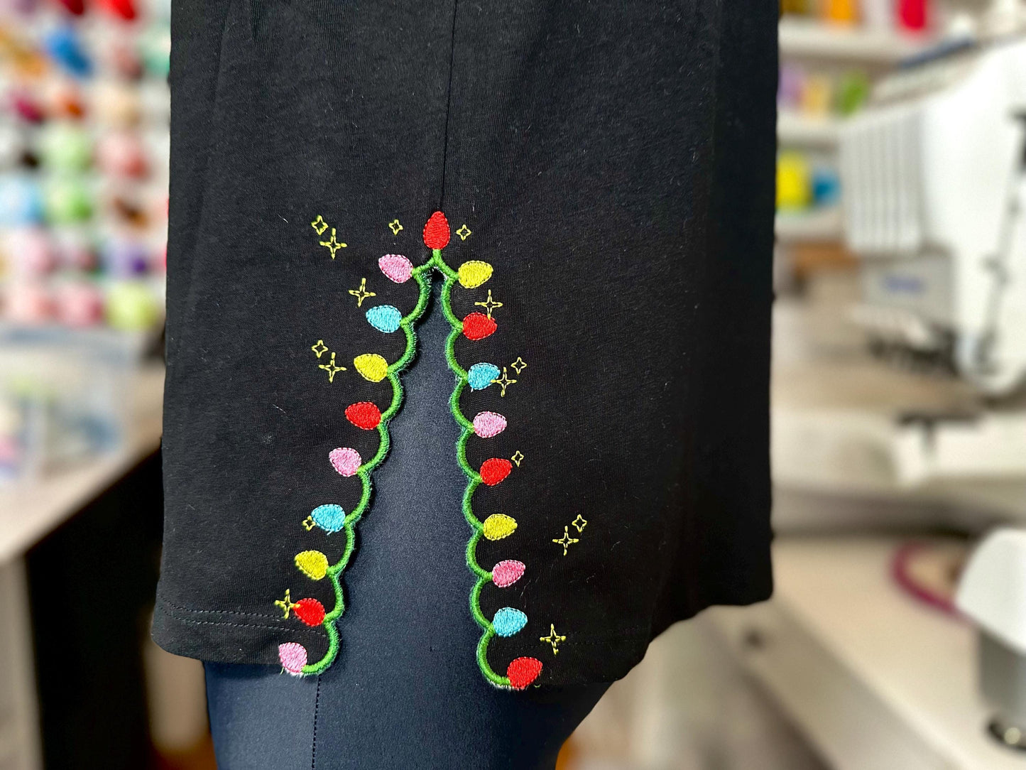 Sparkling Christmas Lights Split Side Seam