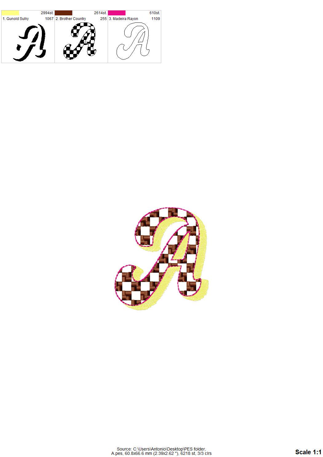 Checkered Patterned Shadow Script Font