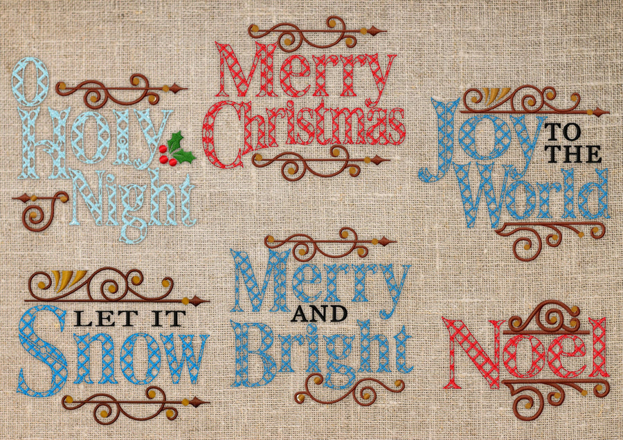 Merry Christmas Towel Saying Set of 6