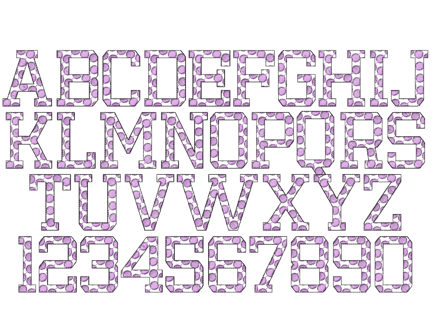 Patterned Font Set of 4