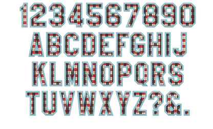 Buffalo Plaid Patterned Sport Font Applique