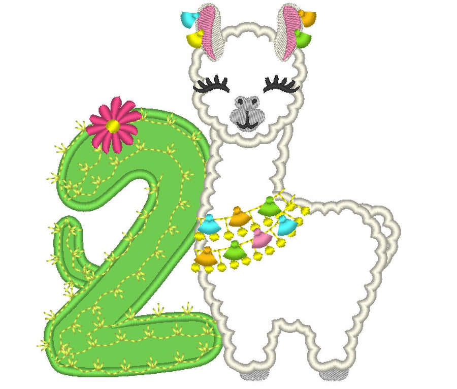 Llama Cactus Birthday Number 2