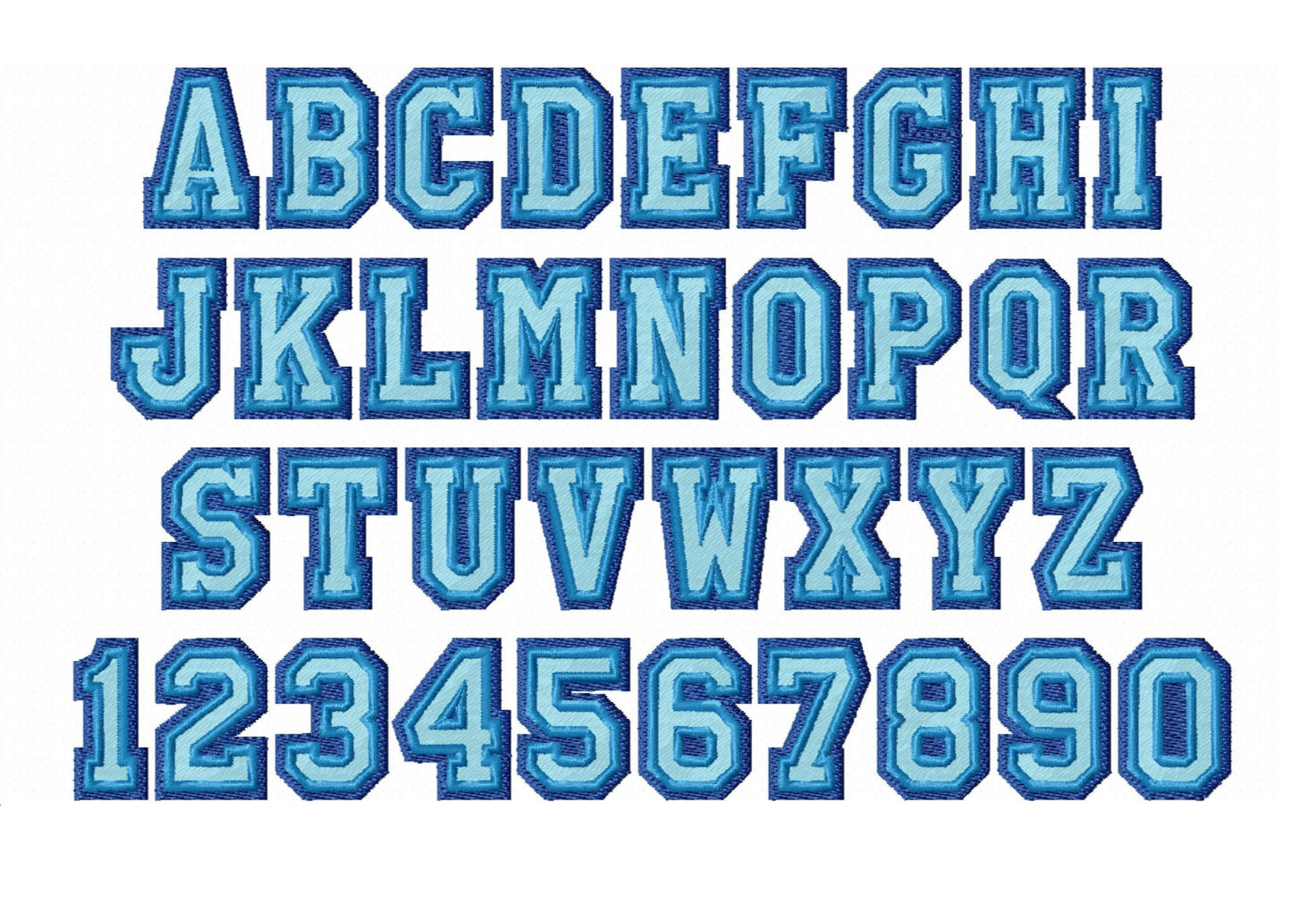 3-Color Mini Varsity Collegiate Fill Font