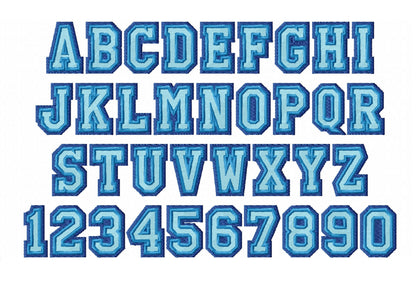 3-Color Mini Varsity Collegiate Fill Font