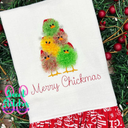 Fringed Little Chicks with Santa Hat