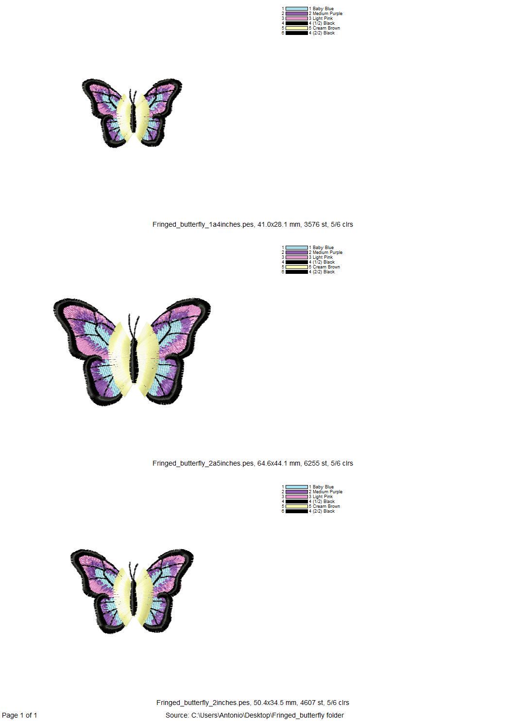 Mini Fringed Butterfly