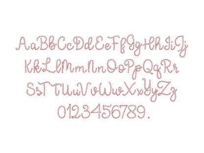 Dense Candy Cane Stitch Font