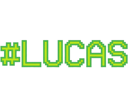 Miner Bricks Pixel Font Applique