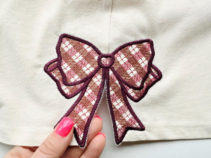 Gingham Plaid Side Seam Bow