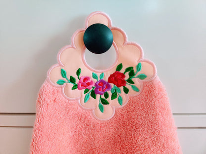 Rose Floral Towel Hanging Hole Topper