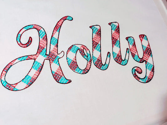 Buffalo Plaid Patterned Font Holly