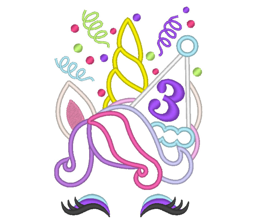 Festive Unicorn Birthday Number 3