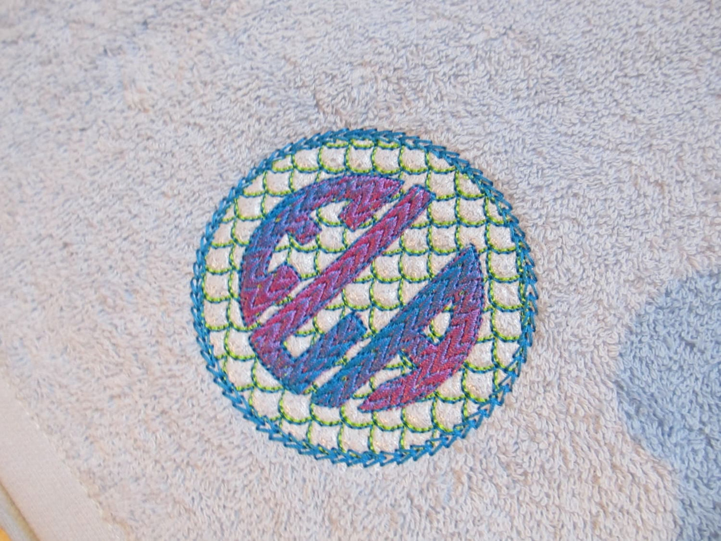 Iridescent Circle Monogram Font and Frame