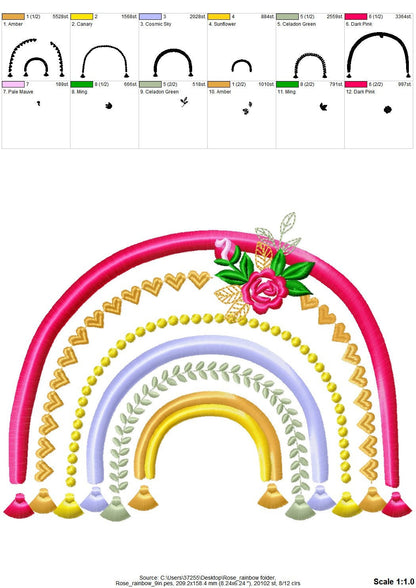 Boho Rainbow with Roses and Tassels